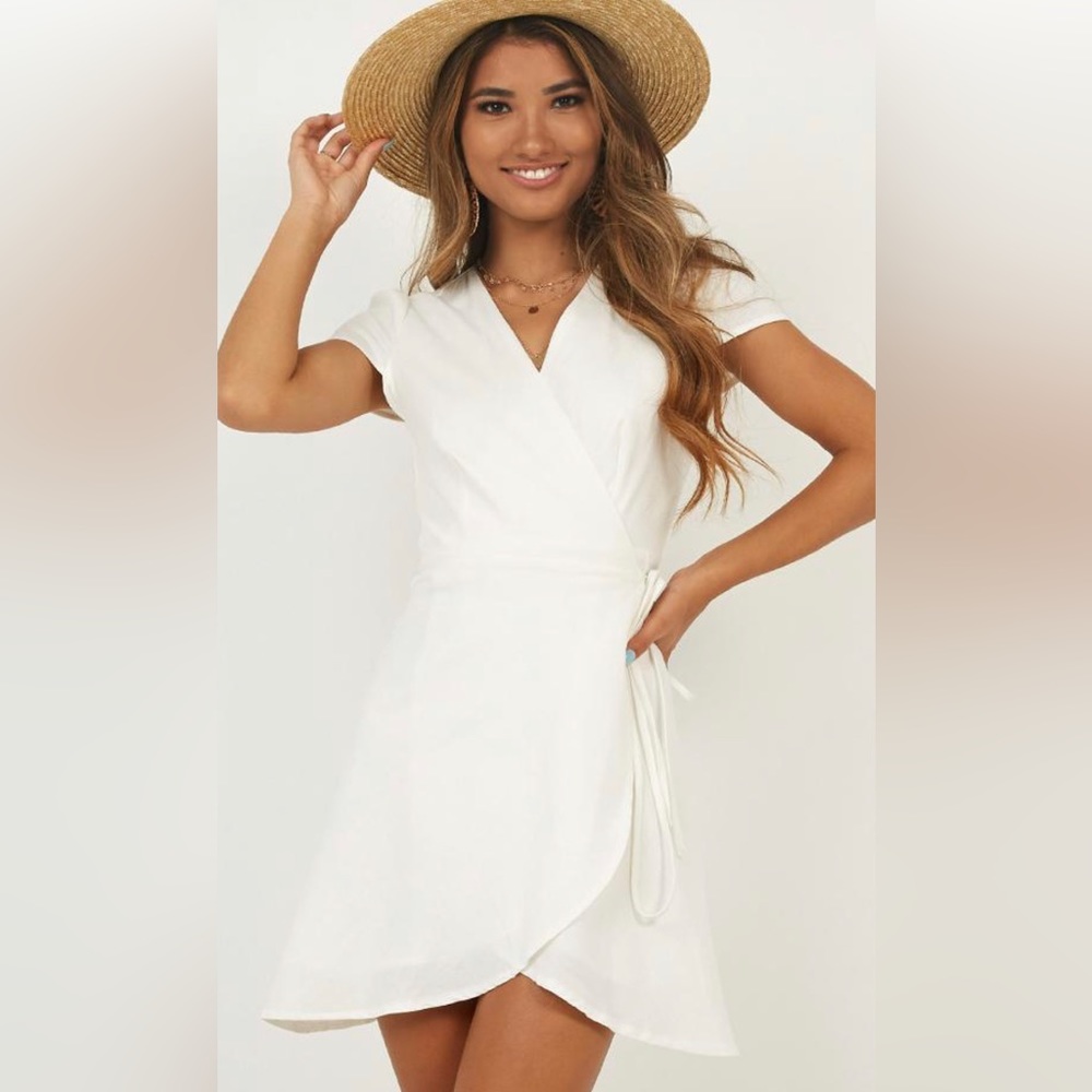 TO MARKET DRESS IN PALE BLUE LINEN LOOK - Picture 4 of 6